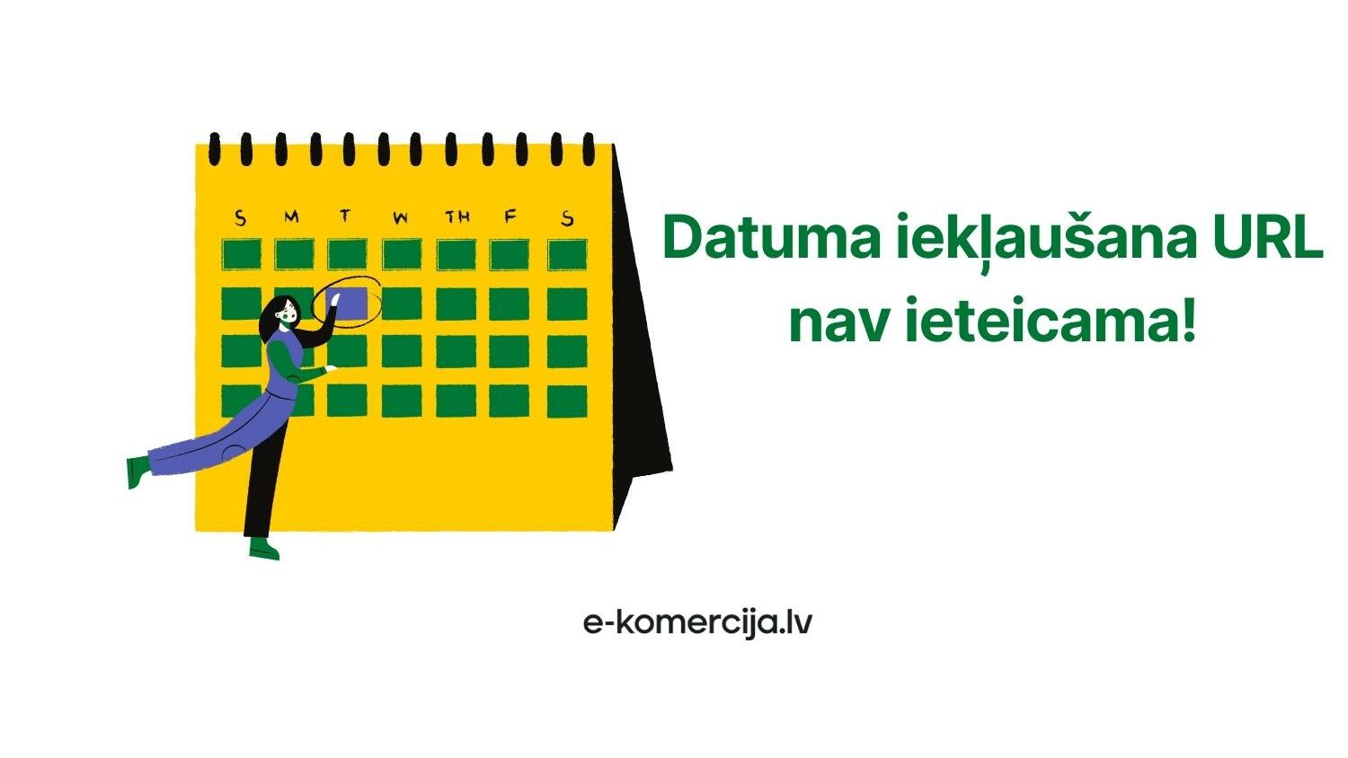 URL neiekļauj datumus, lai nākotnē varētu pēc iespējas vieglāk pārnest datus uz jauno mājaslapu, ja rodas tāda vajadzība. kā arī datums var informācijai izskatīties novecojušai.
