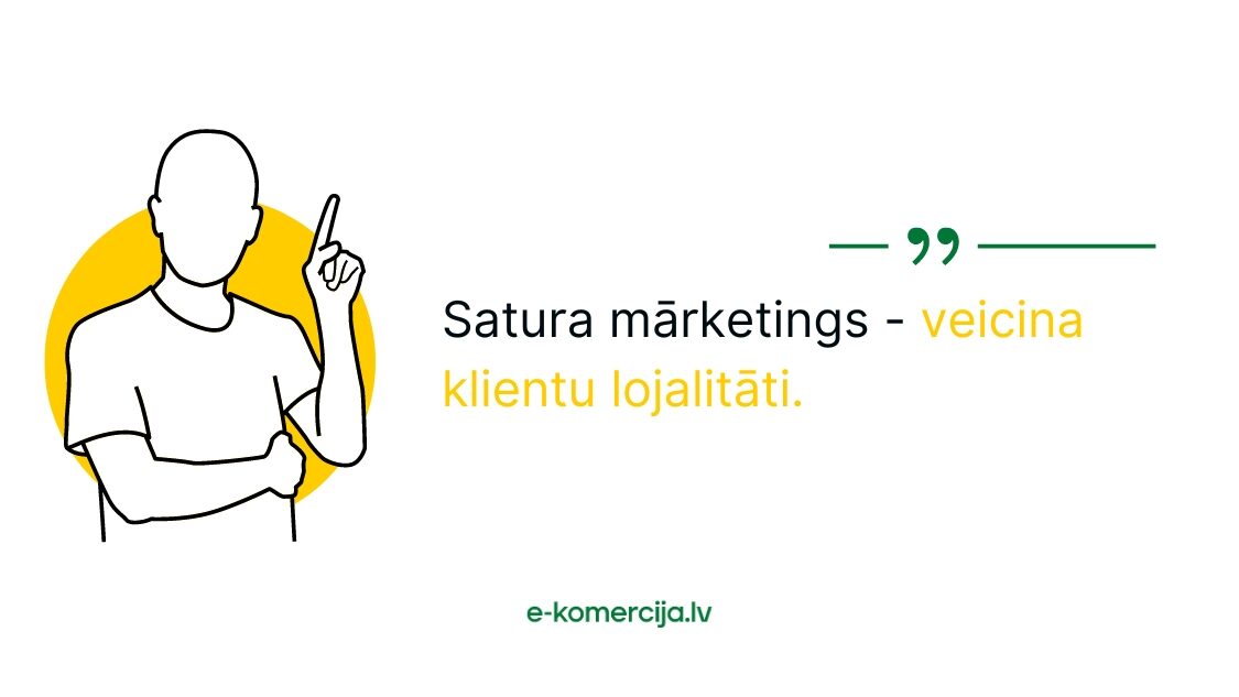 Ar satura mārketinga palīdzību var veicināt ne tikai klientu iesaisti, bet arī lojalitāti.